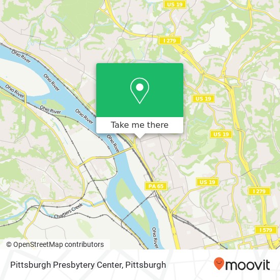 Mapa de Pittsburgh Presbytery Center