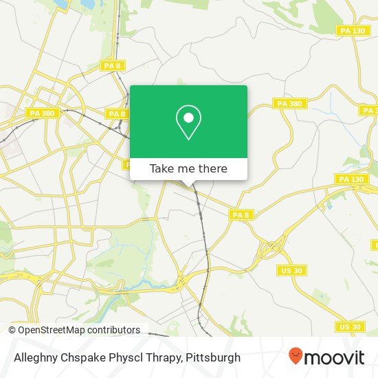 Mapa de Alleghny Chspake Physcl Thrapy