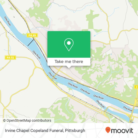 Irvine Chapel Copeland Funeral map