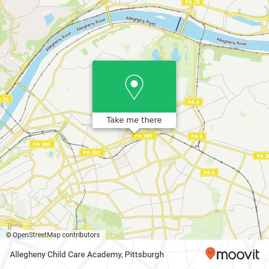 Mapa de Allegheny Child Care Academy