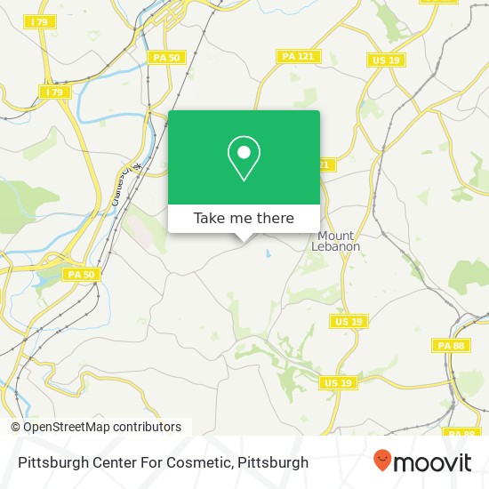 Pittsburgh Center For Cosmetic map