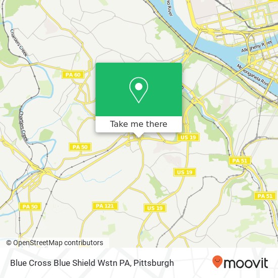 Blue Cross Blue Shield Wstn PA map