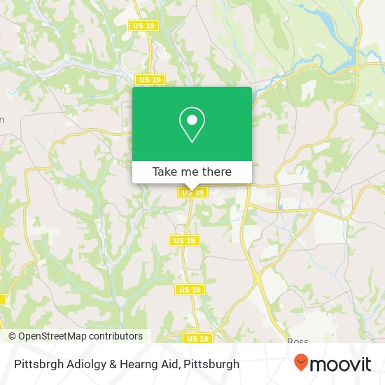 Mapa de Pittsbrgh Adiolgy & Hearng Aid