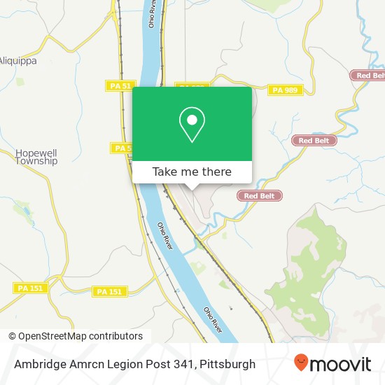 Mapa de Ambridge Amrcn Legion Post 341