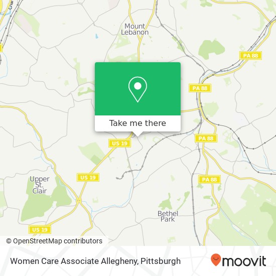 Women Care Associate Allegheny map