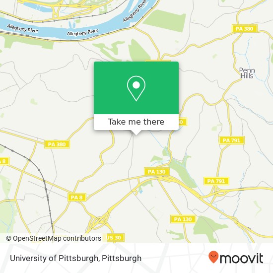 University of Pittsburgh map
