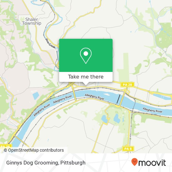 Mapa de Ginnys Dog Grooming