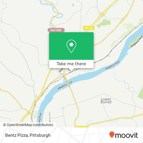 Bentz Pizza map