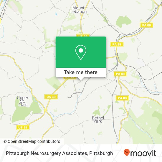 Mapa de Pittsburgh Neurosurgery Associates