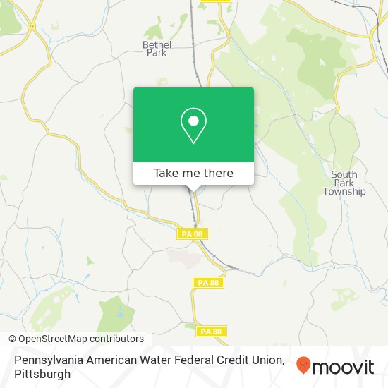 Mapa de Pennsylvania American Water Federal Credit Union