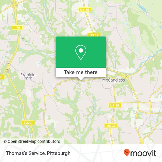 Mapa de Thomas's Service