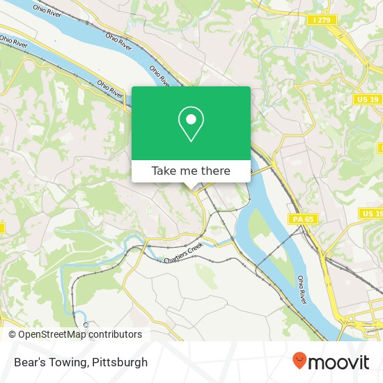 Bear's Towing map