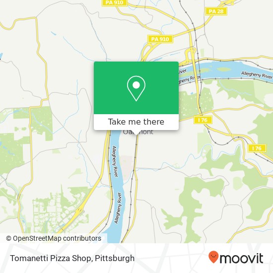 Tomanetti Pizza Shop map