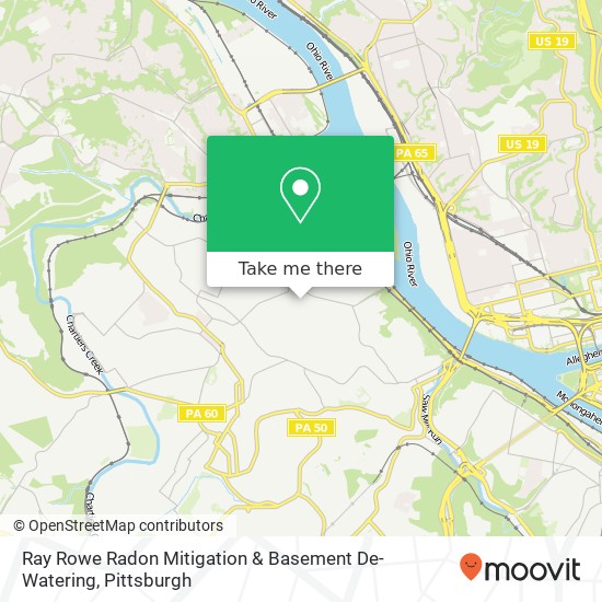 Ray Rowe Radon Mitigation & Basement De-Watering map