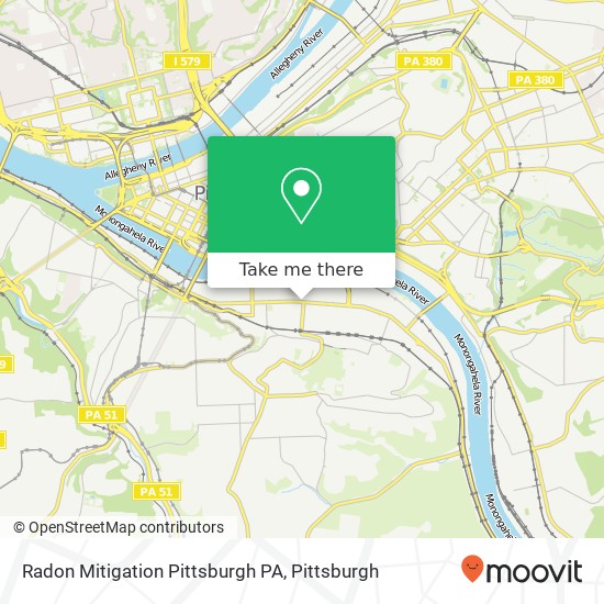 Mapa de Radon Mitigation Pittsburgh PA