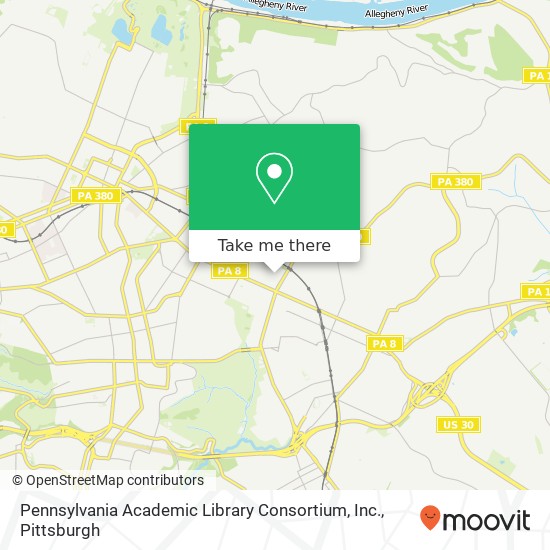 Mapa de Pennsylvania Academic Library Consortium, Inc.