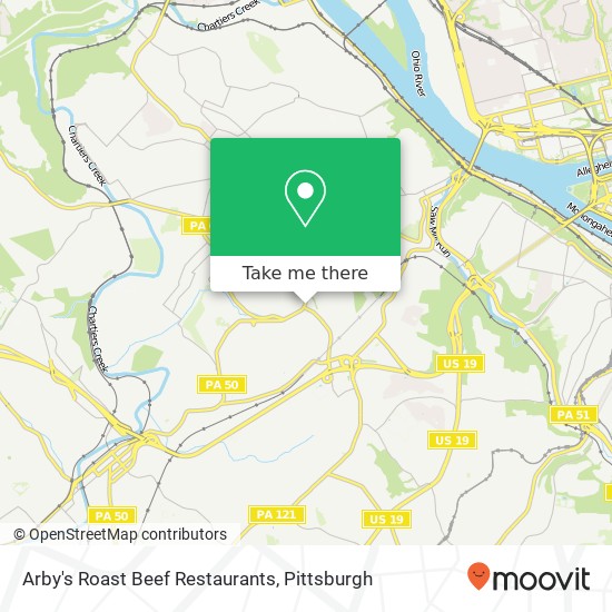 Arby's Roast Beef Restaurants map