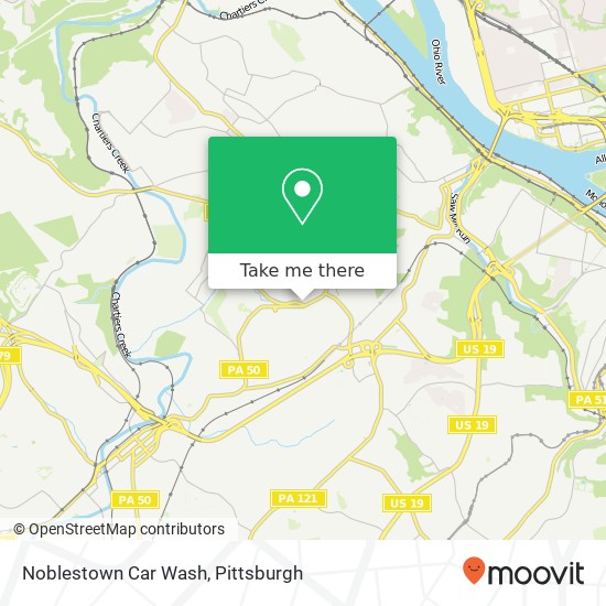 Noblestown Car Wash map
