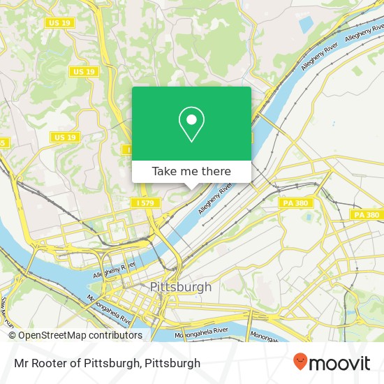 Mr Rooter of Pittsburgh map