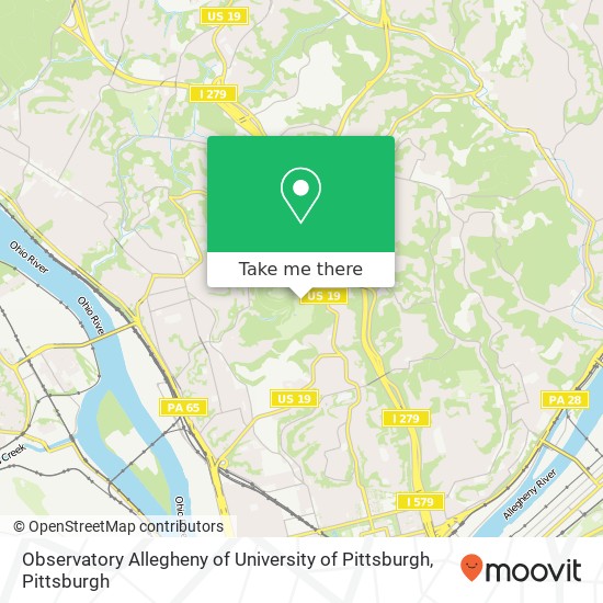 Observatory Allegheny of University of Pittsburgh map