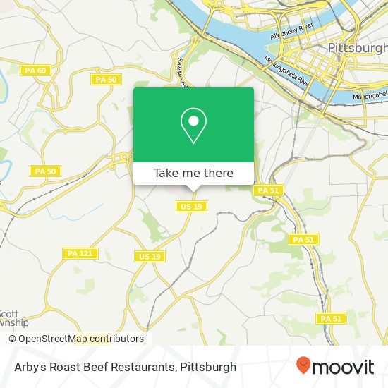 Arby's Roast Beef Restaurants map