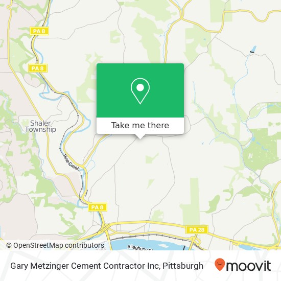 Gary Metzinger Cement Contractor Inc map