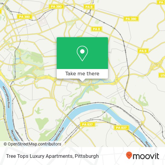 Tree Tops Luxury Apartments map