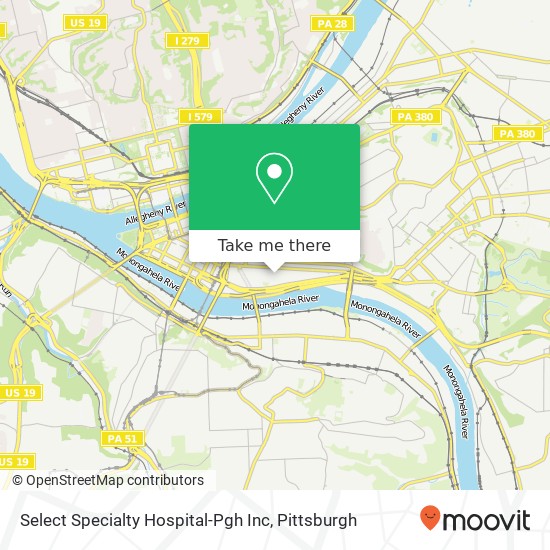 Mapa de Select Specialty Hospital-Pgh Inc