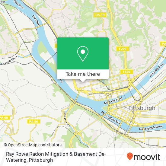 Ray Rowe Radon Mitigation & Basement De-Watering map