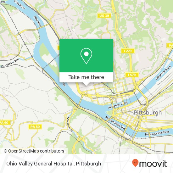 Mapa de Ohio Valley General Hospital