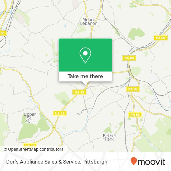 Mapa de Don's Appliance Sales & Service
