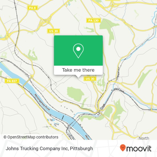 Mapa de Johns Trucking Company Inc