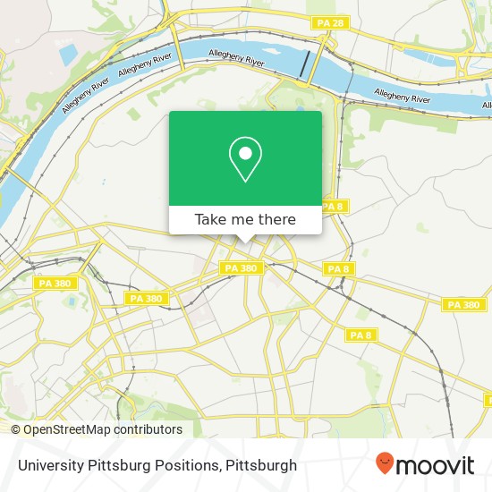 University Pittsburg Positions map