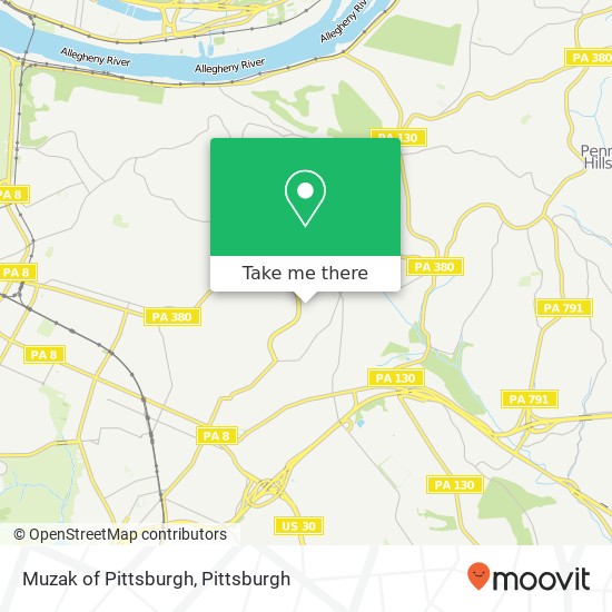 Mapa de Muzak of Pittsburgh