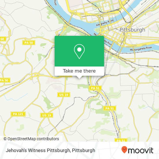 Mapa de Jehovah's Witness Pittsburgh