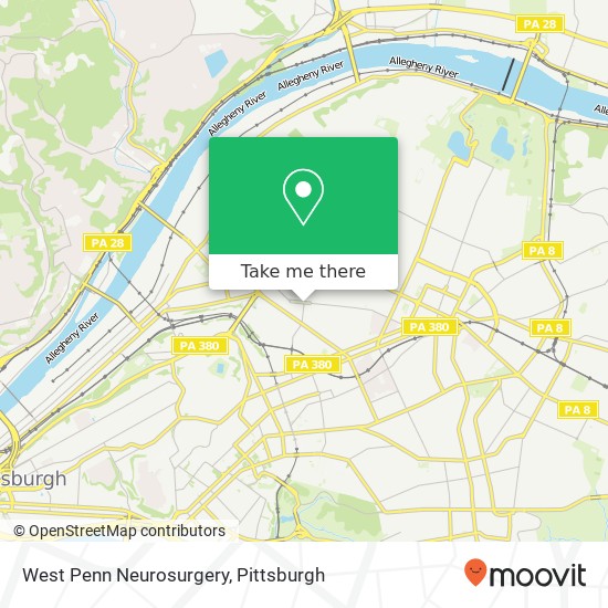 West Penn Neurosurgery map