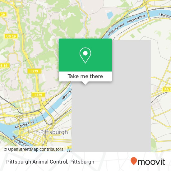 Mapa de Pittsburgh Animal Control
