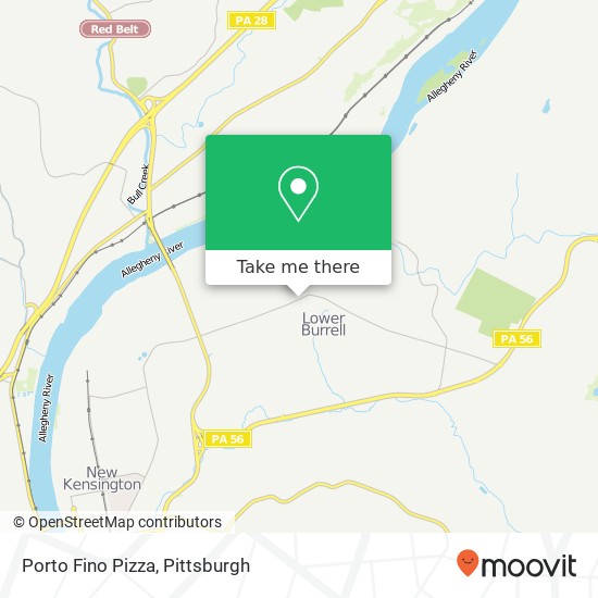 Porto Fino Pizza map