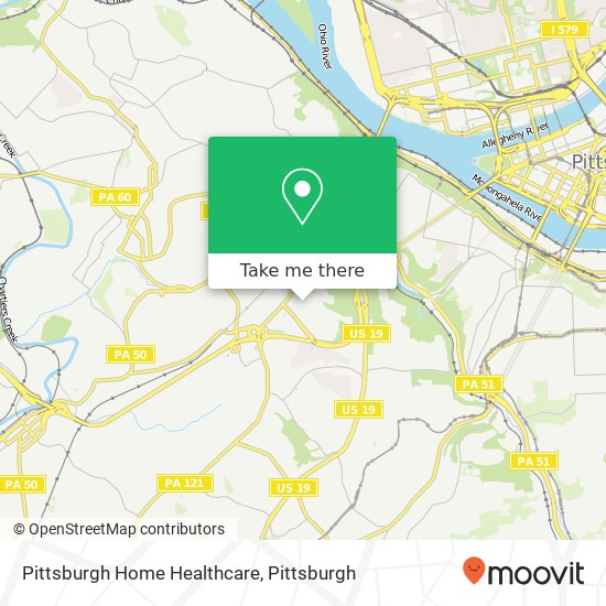 Pittsburgh Home Healthcare map