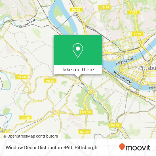 Window Decor Distributors-Pitt map