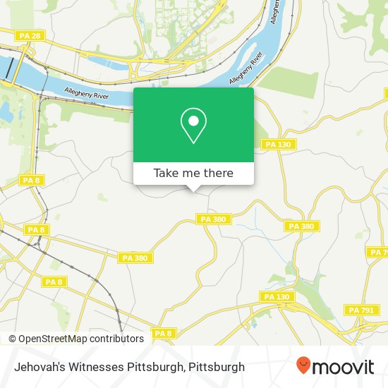 Mapa de Jehovah's Witnesses Pittsburgh