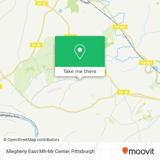 Mapa de Allegheny East Mh-Mr Center