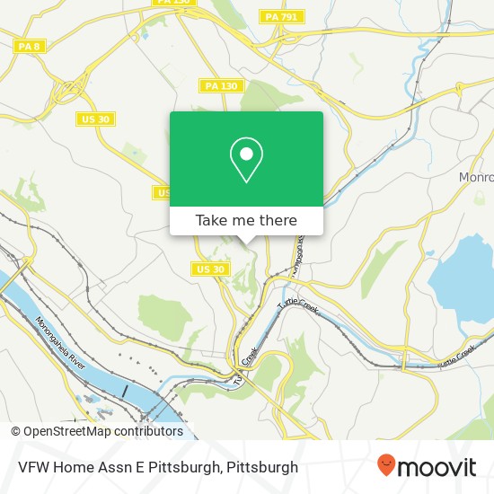 Mapa de VFW Home Assn E Pittsburgh