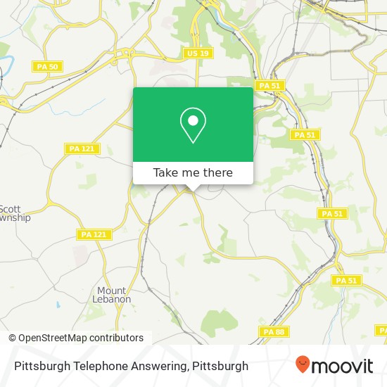 Pittsburgh Telephone Answering map