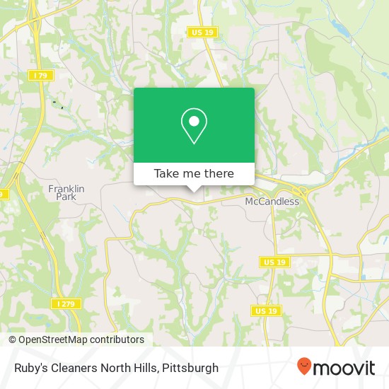 Ruby's Cleaners North Hills map