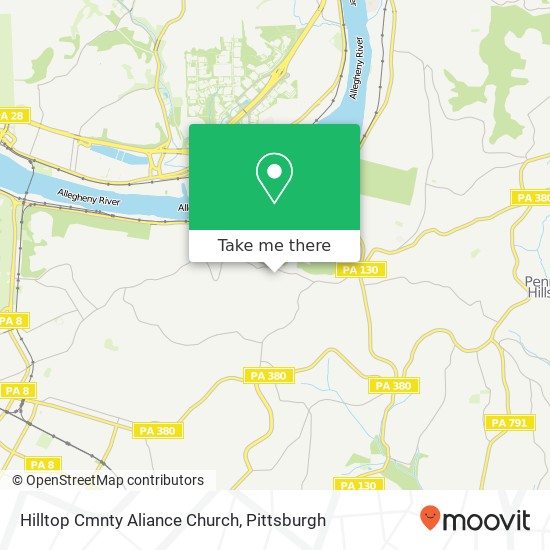 Mapa de Hilltop Cmnty Aliance Church