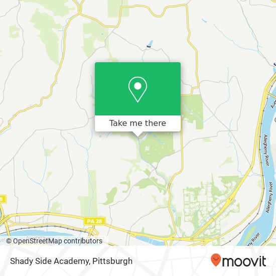Mapa de Shady Side Academy
