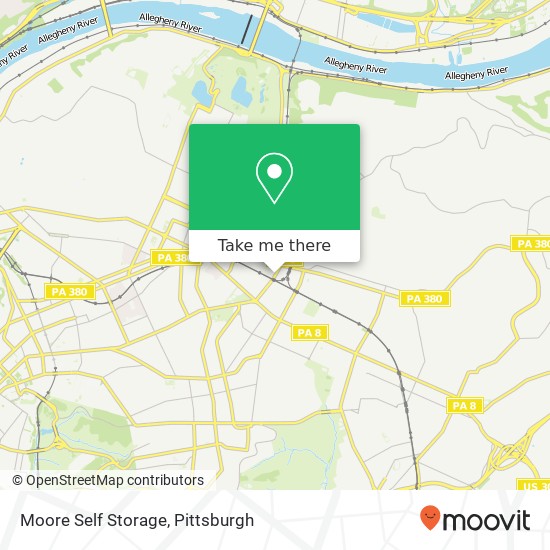 Moore Self Storage map