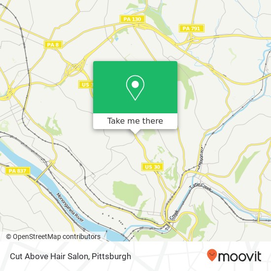Mapa de Cut Above Hair Salon
