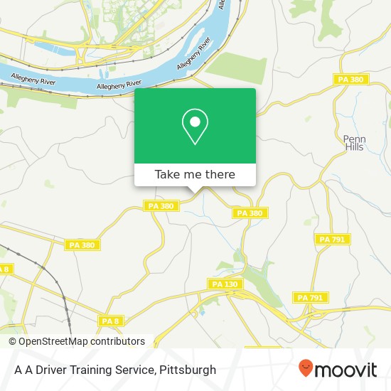 A A Driver Training Service map